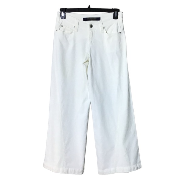Blue Pointe Linen Pants Women 9 Wide Leg Y2K Baggy Streetwear‎ Beachy Emb… - Picture 1 of 9
